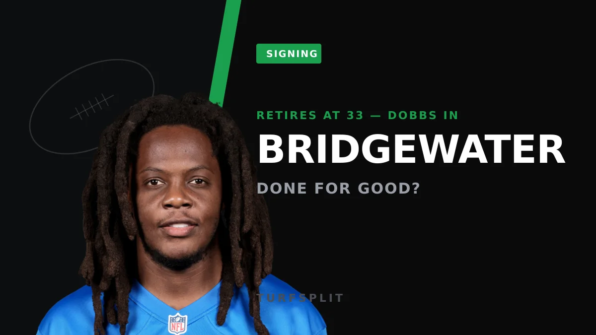 Bridgewater Retires Again at 33; Lions Grab Josh Dobbs to Back Up Goff