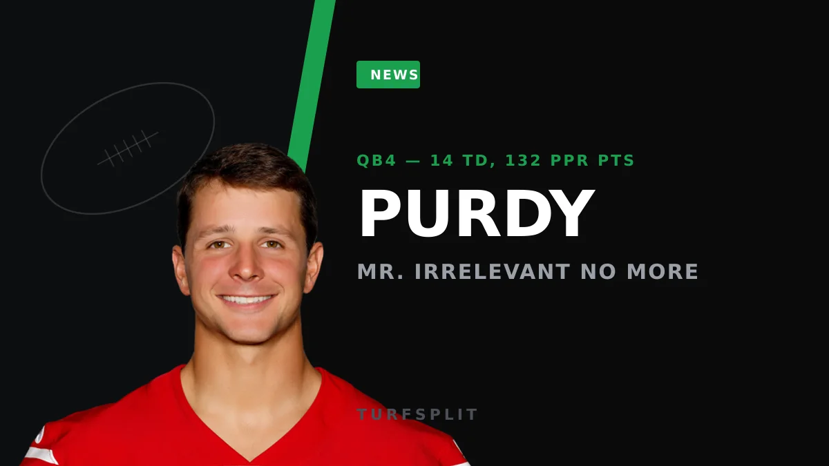 Brock Purdy Is Now the NFL's Passer Rating King — and a Top-4 Fantasy QB