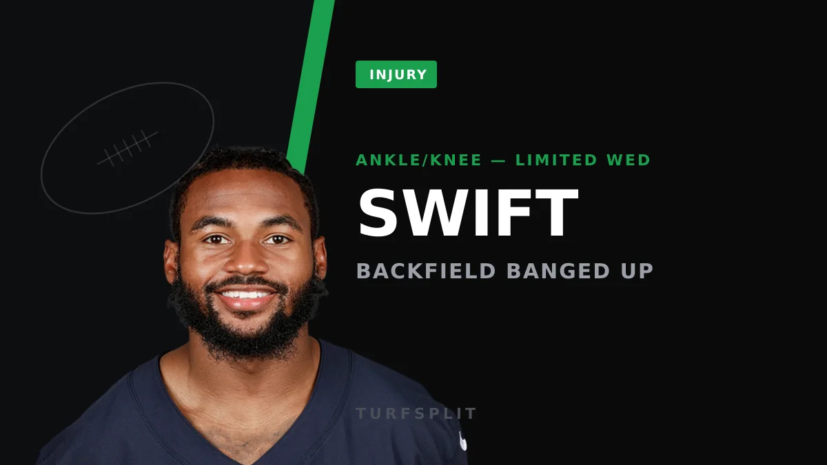 D'Andre Swift Limited With Ankle/Knee as Bears Injury Report Balloons