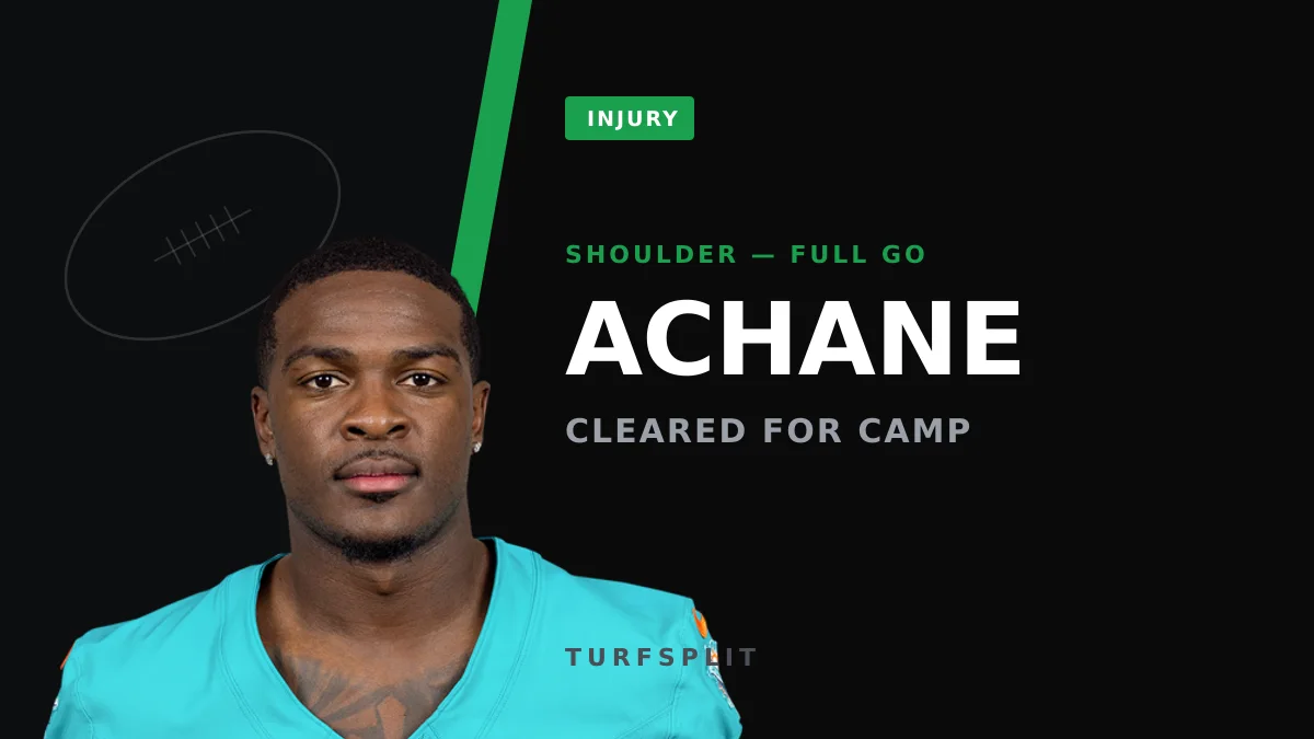 De'Von Achane Cleared for Full Camp Practice After Shoulder Surgery