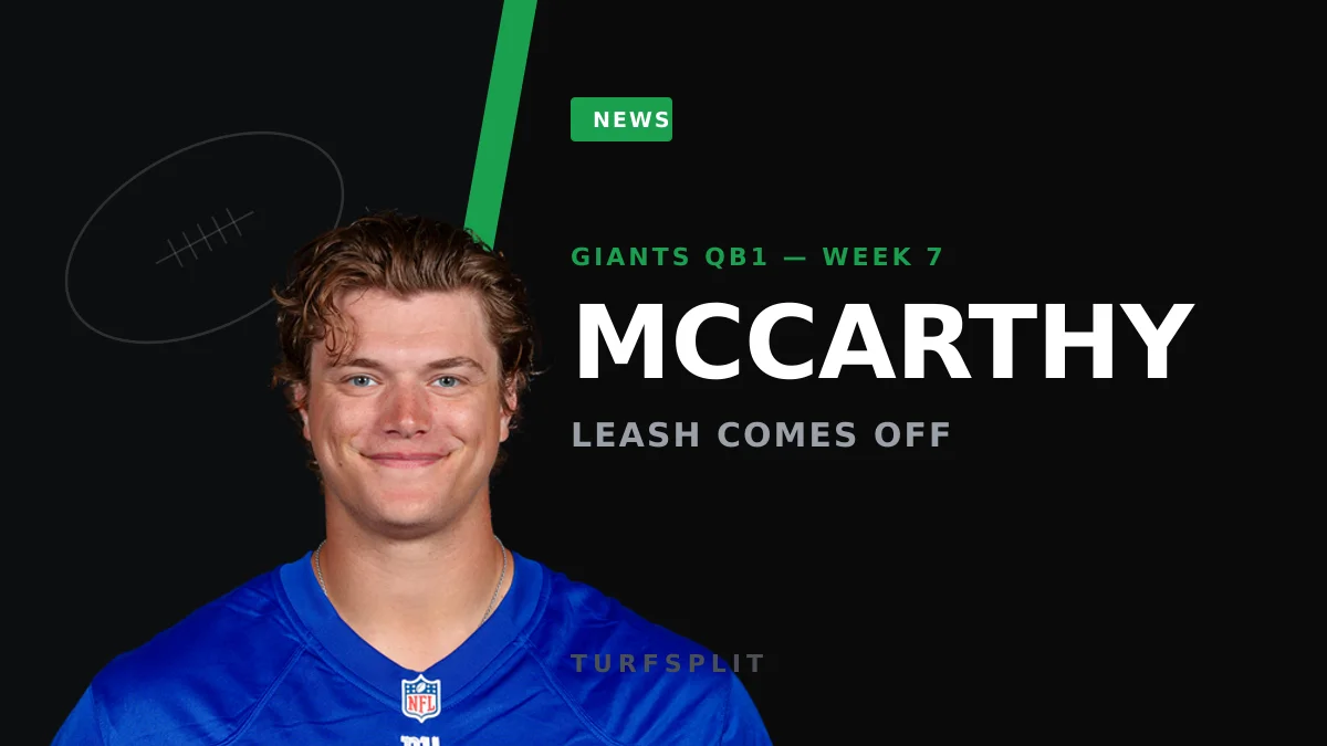 Giants Hand J.J. McCarthy the Keys: Winston Benched for Week 7