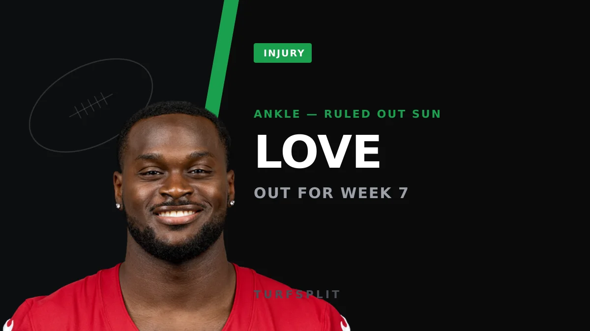 Jeremiyah Love Ruled Out for Week 7 Against the Broncos