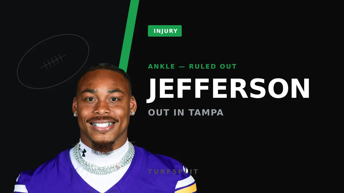 Justin Jefferson Ruled Out With Ankle Injury in Tampa