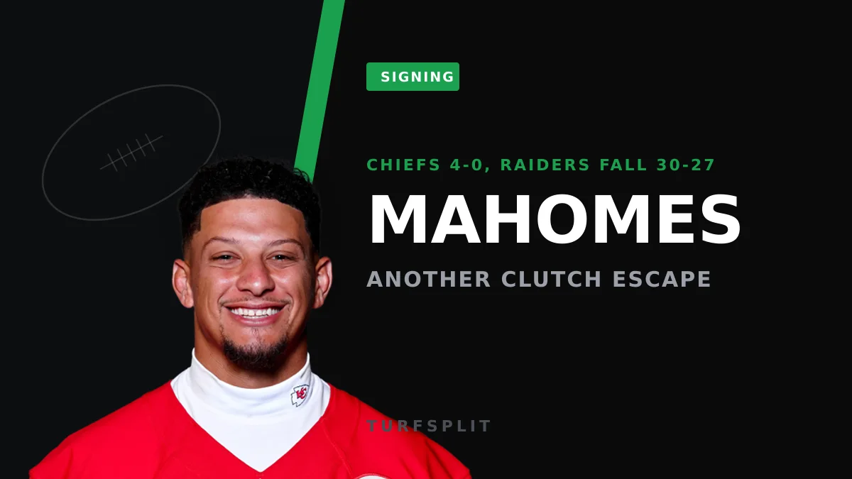 Mahomes and the Chiefs Spoil Kubiak's Halftime Guarantee in Vegas