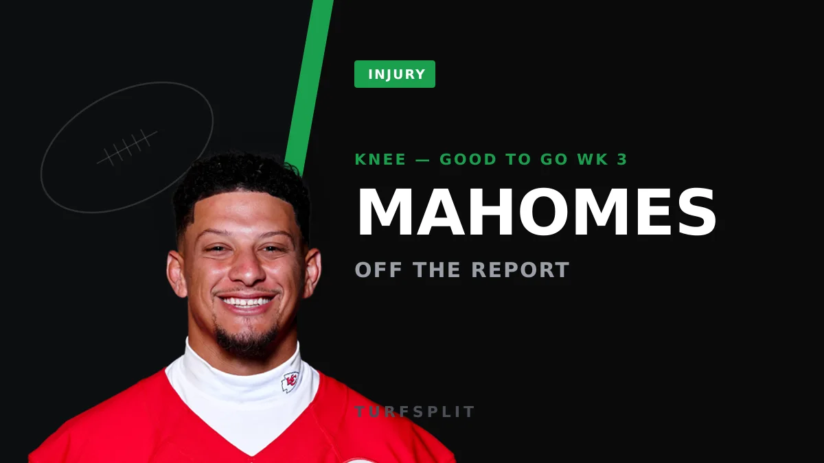 Patrick Mahomes Clears Injury Report, Locked In as QB1 for Week 3