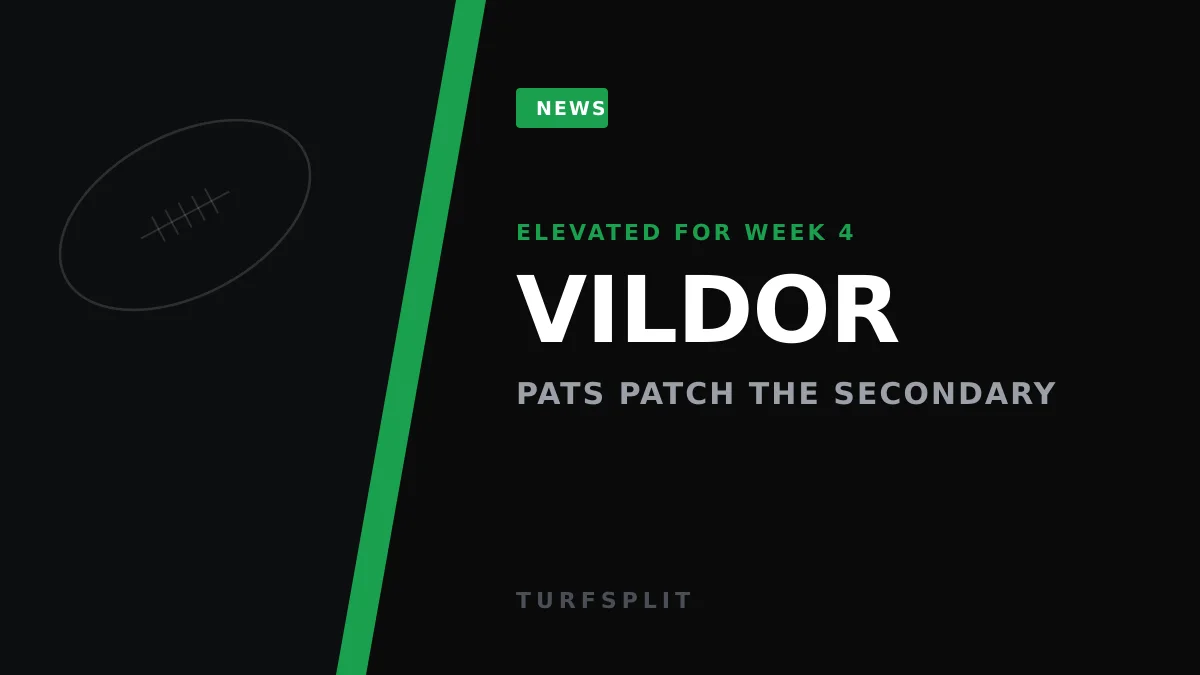 Patriots Call Up Vildor and Brown as Gonzalez, Barmore Sit vs Bills
