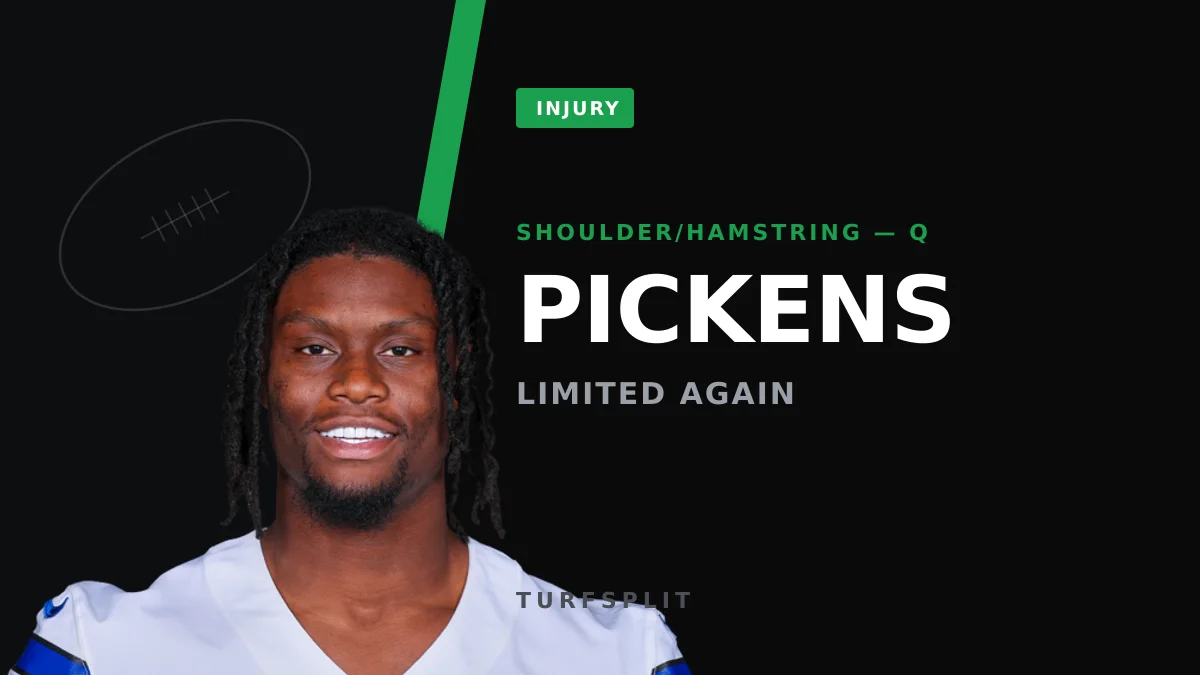 Pickens Questionable With Shoulder, Hamstring; Turpin Ruled Out for Dallas