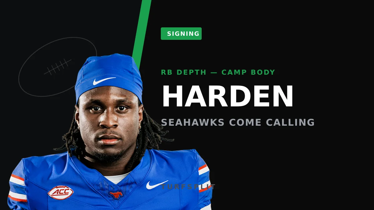 Seahawks Add RB T.J. Harden as Charbonnet's ACL Recovery Drags On