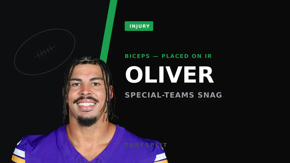 Vikings Lose TE Josh Oliver to IR After Biceps Tear on Field Goal